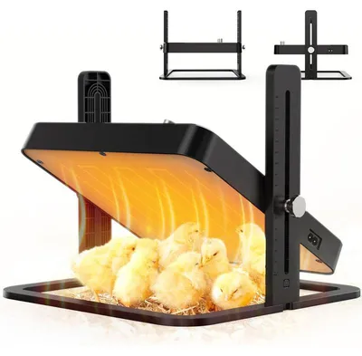 Produktbild von Küken Wärmeplatte Höhenverstellbar, Küken-Wärmeplatte – Heizplatte mit Temperaturregelung 45–70 °C, 15–22 W, Wärmelampe Ersatz für Küken & Hühnerstall