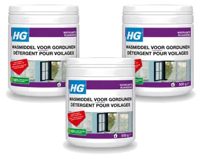 Produktbild von 3 x HG Gardinenwaschmittel 500 g - Vorteilspackung - 3 Stücke