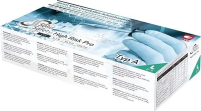 Immagine prodotto di Guanti monouso HighRisk Pro taglia L blu nitrile EN 374,EN 388 PSA III AMPRI