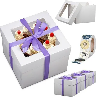 Immagine prodotto di Scatola trasparente per dolci con finestra 25x25x25 cm - Compleanno