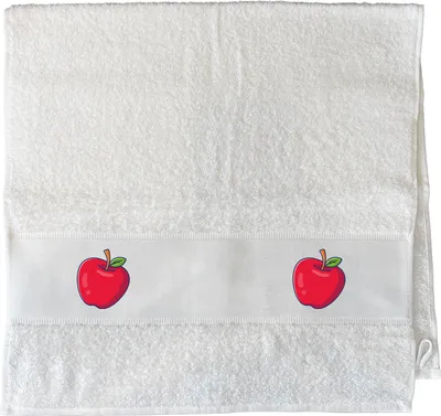 Produktbild von Huuraa Handtuch Apfel Comic 50x100cm White Baumwolle Handtuch Geschenkidee