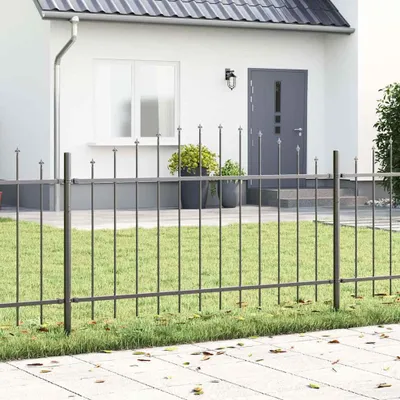 Immagine prodotto di Maison Exclusive - Recinzione da giardino 6 pezzi Grigio 170 x 140 cm Acciaio verniciato a polvere