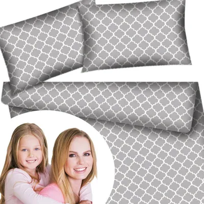 Produktbild von Designpremium Bettwäsche 160x200 cm Baumwolle Grau Weiß