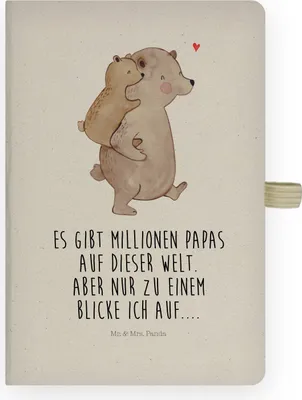 Produktbild von Mr. & Mrs. Panda notizbuch Papa Bär - Transparent - Geschenk, Vater, Tagebuch, a4, Vatertag, Geburtstag, Journal, Muttertag, Skizzenbuch, Adressbuch