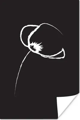 Produktbild von MuchoWow® Poster Blumen - Strichzeichnungen - Schwarz - Weiß 80x120 cm - Papierdruck