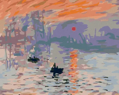 Produktbild von Diamondi - Diamond painting - SONNENAUFGANG (C.MONET), 40X50 cm, mit Keilrahmen (bereits gespannt)