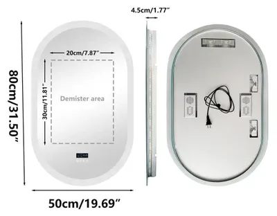 Obrázek produktu pro Zrcadla do koupelny – Oválná zrcadla – LED zrcadla – Zrcadla s osvětlením – Bluetooth reproduktor – Protizamlžovací