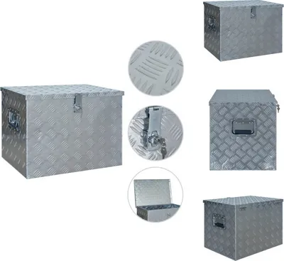 Zdjęcie produktu dla vidaXL Skrzynka aluminiowa 610 x 430 x 455 mm srebrna - Skrzynki narzędziowe