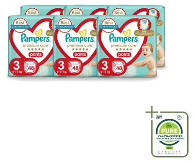 Produktbild von 6 x Pampers Premium Care Pants Windelhöschen Größe 3 (6–11 kg) - Großpackung - 6 Stücke