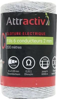 Produktbild von Draht 6 Leiter Tricond ø 0,3 mm Weiß/Rot, Rolle 200 m