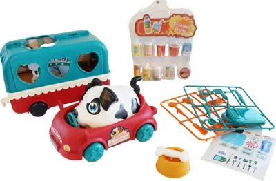 Produktbild von Ogi Mogi Toys Sprachgesteuerter Hund, Auto- und Snack-Wagen-Set, Perfekt für Hundepflege und Kreatives Spielen für Jungen und Mädchen ab 2 Jahren