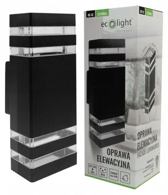Immagine prodotto di Applique da esterno Applique nero-trasparente 2xGU10x35W in alluminio, dimensioni: 31x10x6,5 cm, IP54, Ecolight
