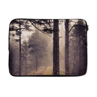 Produktbild von MuchoWow® Laptop Hülle 14 ZollNebel - Herbstdekoration - Natur - Wald Laptoptasche - Laptoptasche - Stoßsicher - Schutzhaube