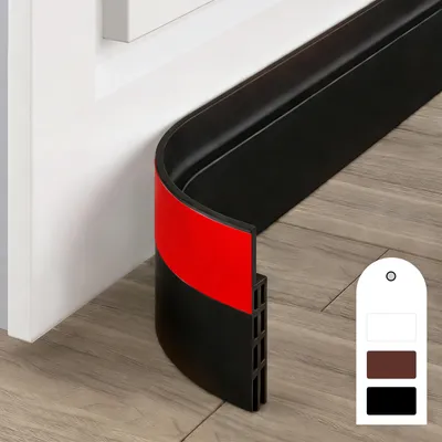 Produktbild von Türdichtung Selbstklebend Zuschneidbar Türbodendichtung Wärmedämmung Lichtschutz Staubschutz Zugluftstopper für Türen Fenster Haus Büro 2 m Schwarz