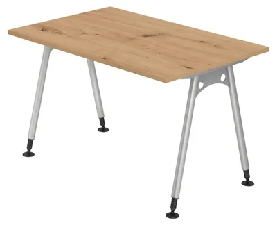 Zdjęcie produktu dla Biurko bümö seria A – wykończenie: dąb sękaty, wymiary: 120 x 80 cm