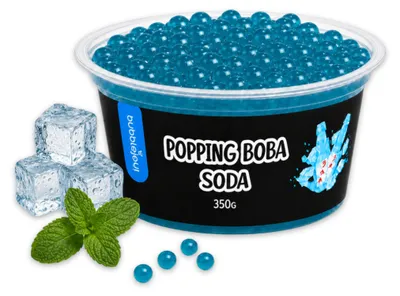 Produktbild von BubbleJoy Popping Boba Soda (Eis-Minz) 350 g Fruchtperlen für Bubble Tea