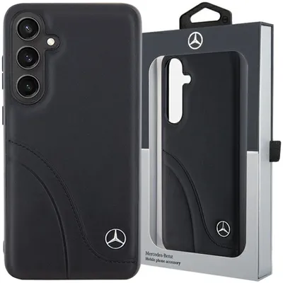 Produktbild von Etui Mercedes Leder Gebogene Nähte Na Samsung Galaxy S24+ - Czarne