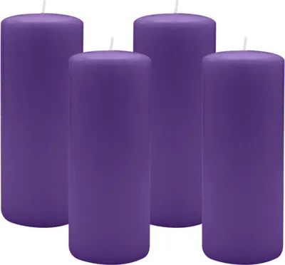 Produktbild von 4er Set Adventskranzkerzen Lila Ø 80 x 200 mm