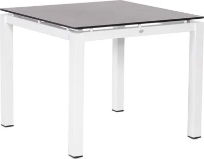 Produktbild von Sonnenpartner Gartentisch Base 90x90 cm Aluminium weiß Tischsystem HPL oder Teak