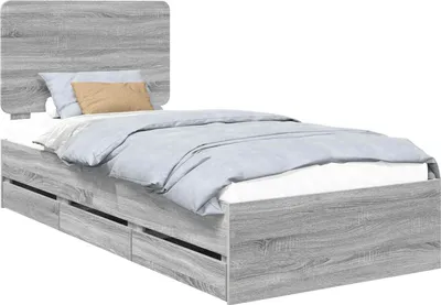 Zdjęcie produktu dla vidaXL Rama łóżka Sonoma szara 90 x 190 cm Drewno inżynieryjne