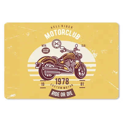 Produktbild von MuchoWow® Schreibtischunterlage Motorrad - Retro - Briefe - Zitat 60x40 cm - XXL Mauspad - Großes Mauspad