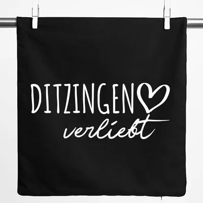Produktbild von Huuraa Kissenbezug Ditzingen verliebt 40x40cm Black Baumwolle Dekokissenbezug Geschenkidee