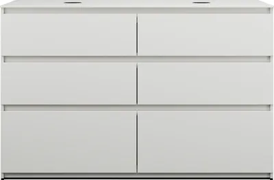 Image de burgbad Lin20 meuble sous-lavabo avec plan de toilette, 2 vasques, 6 tiroirs, 1402x552x900mm, SGRD140F5351