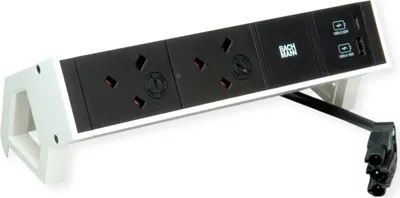 Image de BACHMANN DESK2 2xUK 1xUSB A/C 22W, 0,2m GST18 RAL9010 Royaume-Uni