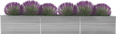 Image de vidaXL Lit surélevé de jardin Acier galvanisé 480x80x77 cm Gris