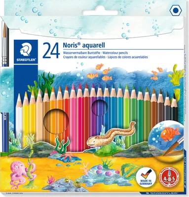 Produktbild von STAEDTLER Aquarellstift Noris Club aquarell 24er Kartonetui + 1 Pinsel