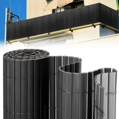 Produktbild von Clanmacy 80x300cm Sichtschutzmatte PVC Bambus Sichtschutz Garten Sichtschutzzaun Balkon Zaun Windschutz Balkonverkleidung, Anthrazit