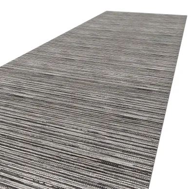 Teppich Flur Läufer Küchenteppich Küchenläufer Textil RANNA Grau Streifen Robust Breite, Hauptbild