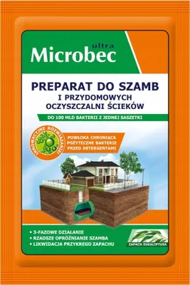 Zdjęcie produktu dla Microbec Ultra do szamba 25g – eukaliptusowy, enzymatyczny preparat