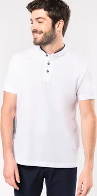 Produktbild von Kariban Herren Polo-Shirt Polohemd Poloshirt Polo Arbeit Shirt, Größe:XL, Farbe:White/Navy