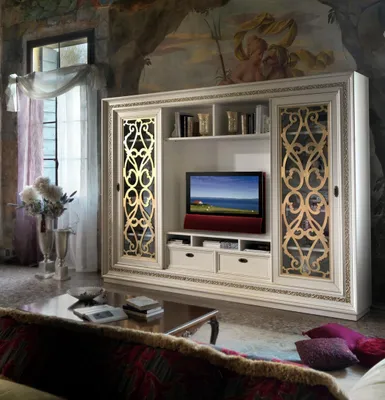 Produktbild von Fernsehschrank Anbauwand Wohnwand TV Schrankwand Massivholz Modern Echtholz Neu