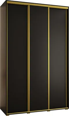 Produktbild von MEBLE KRYSPOL Davos 1 Schrank, drei Türen - 235,2x150x45 cm - Schwarz Schwarz Gold