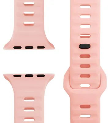 Produktbild von Motion Armband für Apple Watch Ultra/SE/10/9/8/7/6/5/4/3/2/1, Soft Silikon Sportarmband, 42/44/45/46/49mm -  Zartrosa
