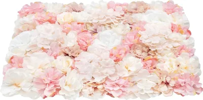 Produktbild von Blumenwand - Künstliche Blumenwand-Paneele 12er Set - Seidenblumen - Blütenkopf-Design - Für Hochzeit - Outdoor - Rosa