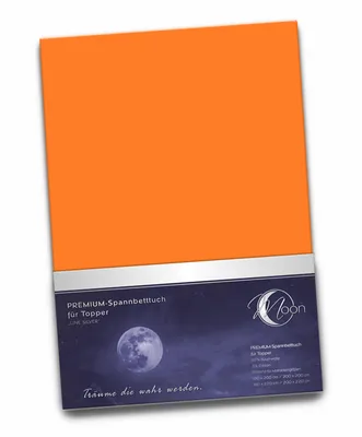 Produktbild von Boxspringbett Spannbetttuch Spannbettlaken 190g/m² 180x200 - 200x220 "Line silver" 50cm Steg-orange