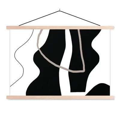 Produktbild von MuchoWow® Textilposter Abstrakt - Minimalismus - Design 120x80 cm mit holzfarbenen Rahmen - Aufhängeset