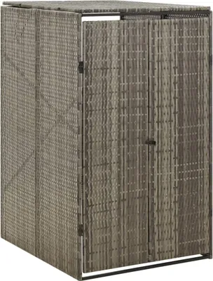 Produktbild von Mülltonnenbox für 1 Tonne Grau 70x80x117 cm Poly Rattan