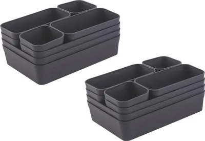 Produktbild von Gariella 2 x Schubladen Organizer 8-teilig Anthrazit