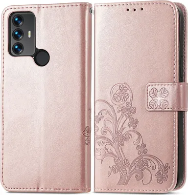 Produktbild von Mobigear Clover  TCL 30 SE Hülle Klapphülle Geldbörse - Roségold