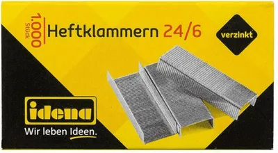 Produktbild von Idena Heftklammern für 24/6 verzinkt 1000 Teile