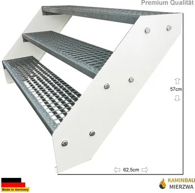 Zdjęcie produktu dla Kratownica stalowa z podłużnicami 3 stopnie Ocynkowane i malowane proszkowo na biało podłużnice - (dł. x szer. x wys.) 63 cm x 60 cm x 57 cm