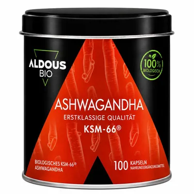 Immagine prodotto di Capsule di Ashwagandha KSM-66® 100% Pura - 100 Capsule - Dose Giornaliera Massima Senza Additivi per 100 Giorni - Migliora l’Umore - Vegano