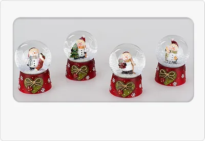 Produktbild von Weihnachtliche Schüttelkugel 6cm Classic-rot 1 Modell sort,