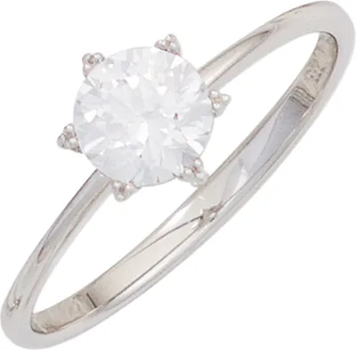 Produktbild von Solitär Ring Damenring mit Zirkonia weiß 333 Gold Weißgold Fingerschmuck Innenumfang 60mm  Ø19.1mm
