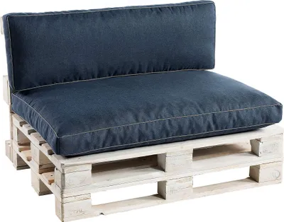 Obrázek produktu pro Paletové polštáře z pěny PWK (sada (sedák 120x80+opěradlo 120x40), tmavě modrá)