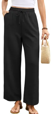 Produktbild von Solidchoice – Bequeme Leinenhose für Damen mit elastischem Bund